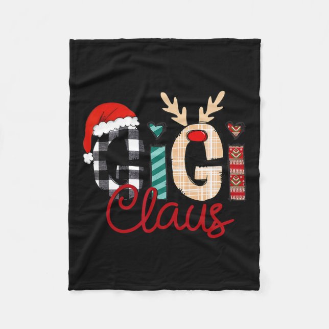 Gigi Claus Reindeer Christmas  Fleece Blanket (Front)