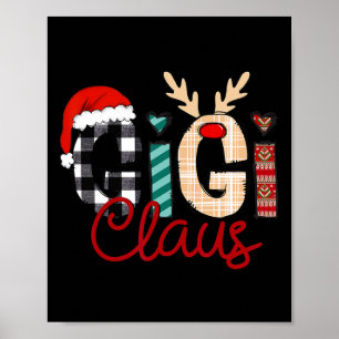 Gigi Claus Reindeer Christmas Poster