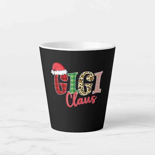 Gigi Claus Santa Hat Funny Xmas Pajama Clothing Latte Mug (Front)