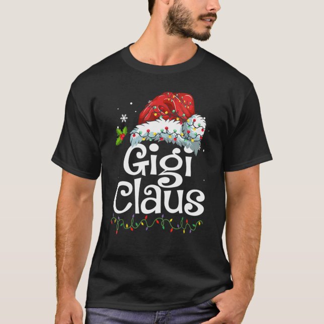 Gigi Claus Shirt Santa Hat Red Buffalo Plaid Chris (Front)