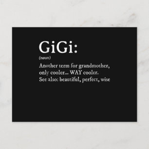 Gigi Definition T Women Gigi Gift Grandma Birthday Invitation Postcard