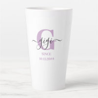 Gigi Elegant Script Monogram Lilac White