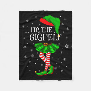 Gigi Elf Christmas Matching Family Women Girls Elf Fleece Blanket