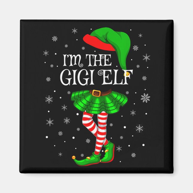 Gigi Elf Christmas Matching Family Women Girls Elf Magnet (Front)