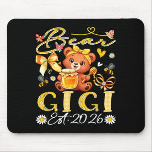Gigi Est 2026 Floral Bow Tie Mothers Day Bear Mouse Pad