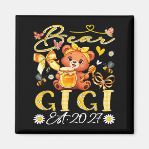 Gigi Est 2027 Floral Bow Tie Mothers Day Bear Magnet