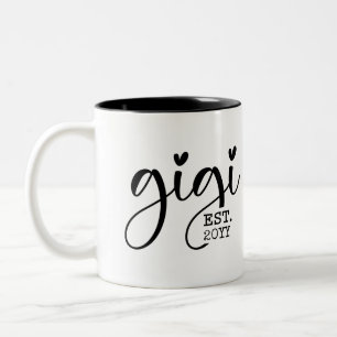 Gigi Established   Grandma Gift Two-Tone Coffee Mug