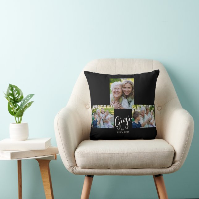 Gigi Established Script Black 3 Photo Cushion (Chair)
