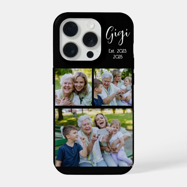 Gigi Established Script Black 3 Photo iPhone Case (Back)