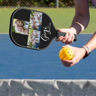 Gigi Established Script Black 3 Photo Pickleball Paddle