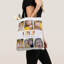 Gigi Floral Custom Photo Tulips Shopping Tote Bag