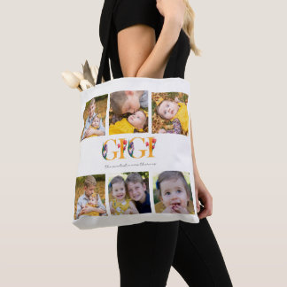 Gigi Floral Custom Photo Tulips Shopping Tote Bag