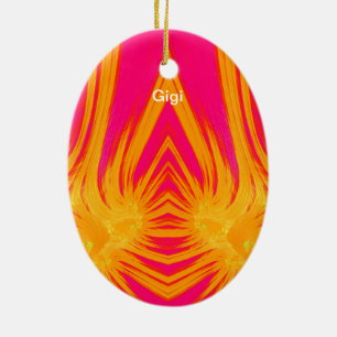 GIGI ~ GOLD RUSH ~ EASTER EGG ~ Fractal ~ Ceramic Ornament