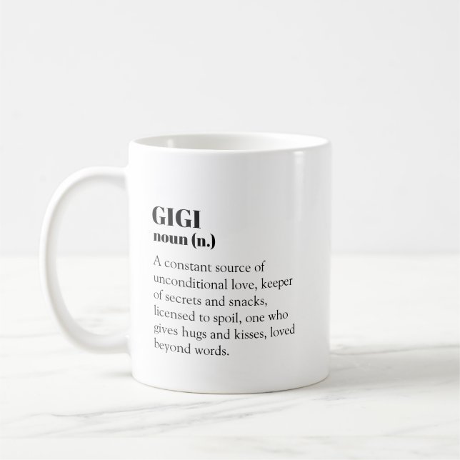 GiGi Grandma Nana Definition Word Noun Gift Coffee Mug (Left)