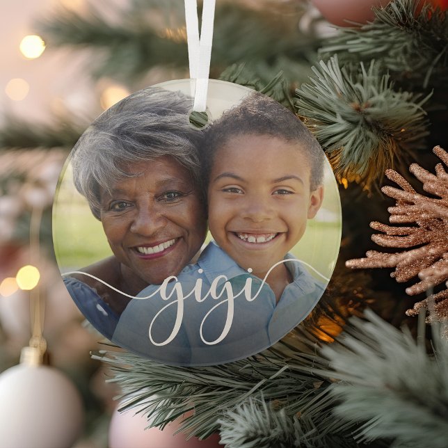 Gigi Grandma Script Overlay Glass Tree Decoration (Creator Uploaded)