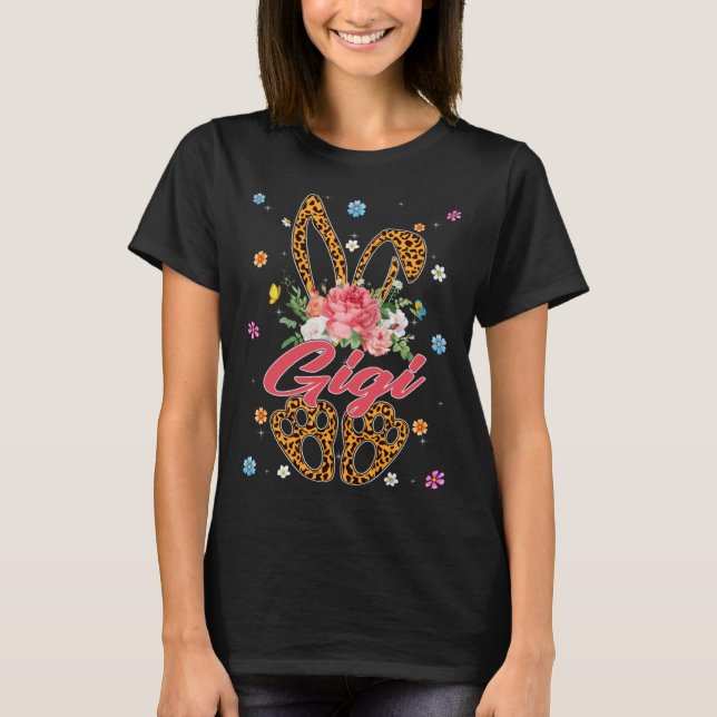 Gigi Leopard Bunny Matching Family Easter Day Part T-Shirt (Front)