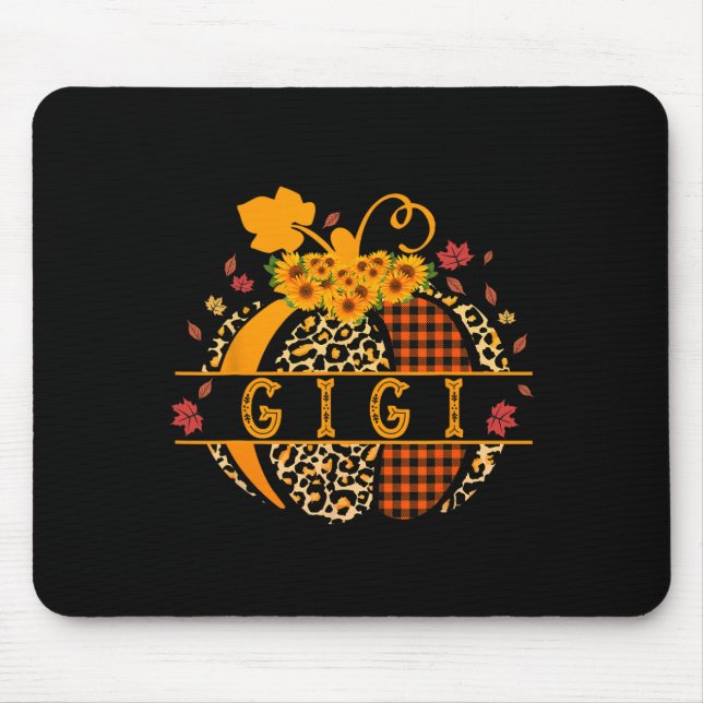 Gigi Leopard Print Pumpkin For Grandma Gigi Women  Mouse Pad (Front)