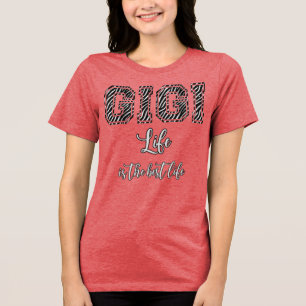 Gigi Life Is the Best Life Zebra Print Tri-Blend Shirt
