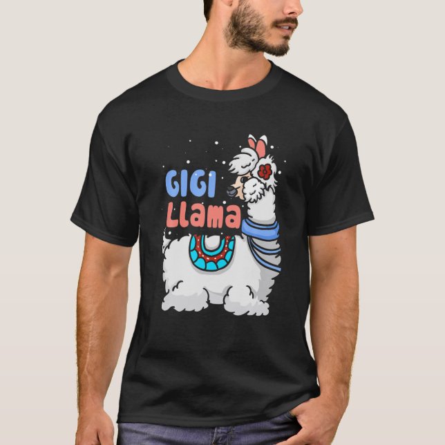 Gigi Llama Matching Family Christmas Pajamas Gifts T-Shirt (Front)