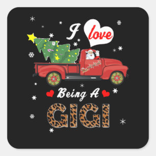 Gigi Lover I Love Being A Gigi Christmas Tree Square Sticker