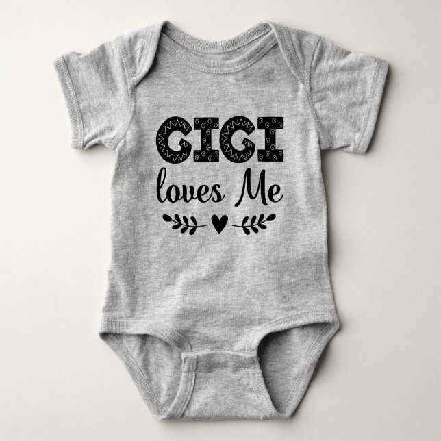 Gigi Loves Me Gift for Grandkids Baby Bodysuit (Front)