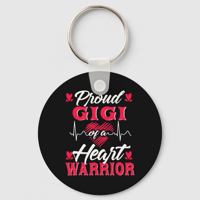Gigi Of A Heart Warrior Chd Awareness  Key Ring (Front)