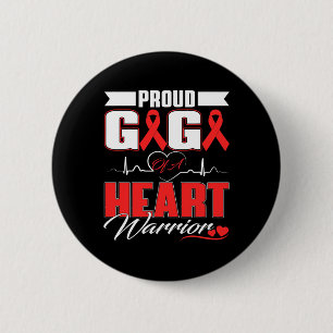 Gigi Of A Heart Warrior Heart Disease Awareness Mo 6 Cm Round Badge