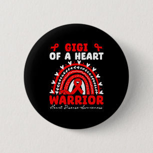 Gigi Of A Heart Warrior Heart Disease Boho Rainbow 6 Cm Round Badge