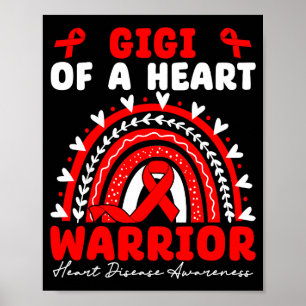 Gigi Of A Heart Warrior Heart Disease Boho Rainbow Poster