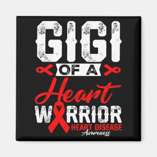 Gigi Of A Heart Warrior Heart Disease Red Ribbon M Magnet