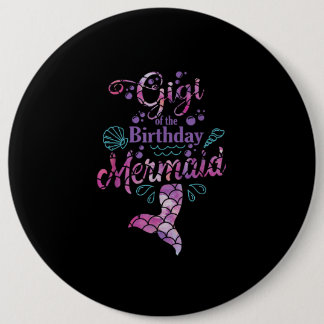 Gigi Of  Birthday Mermaid Birthday Party Mermaid 6 Cm Round Badge