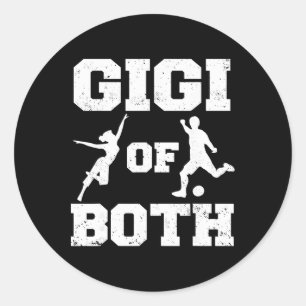 Gigi Of Both Dance Soccer Funny Dancer Sport Playe Classic Round Sticker