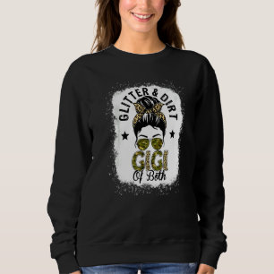 Gigi Of Both Messy Bun Leopard Camo Bleached Mothe Sweatshirt