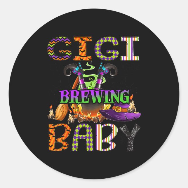 Gigi Of Brewing Baby Halloween One Soky Gigi  Classic Round Sticker (Front)