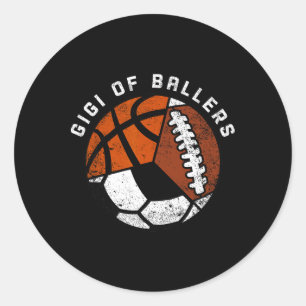 Gigi Of Byllers Funny Soccer Bysketbyll Footbyll G Classic Round Sticker
