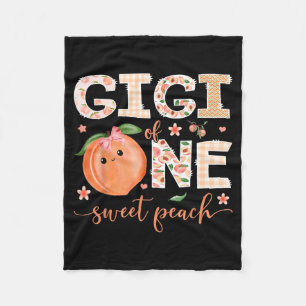 Gigi Of One Sweet Peach 1st Birthday Girl Party Fleece Blanket