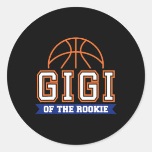 Gigi Of Rookie 1st Birthday Bysketbyll Theme Match Classic Round Sticker