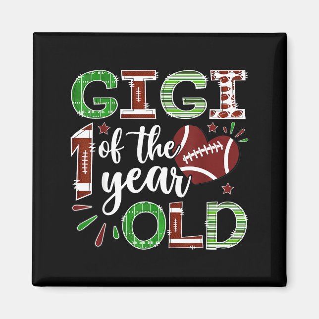 Gigi Of The 1 Year Old Football First Birthday Boy Magnet (Front)