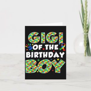 Gigi of the bday boy autism awareness puzzle piece card