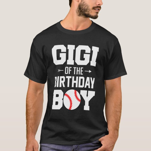 Gigi Of The Birthday Boy   Baseball Boy Family Mat T-Shirt (Front)