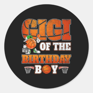Gigi Of The Birthday Boy Basketball Player Family Classic Round Sticker