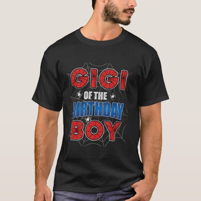 Gigi of the Birthday Boy Costume Spider Web Birthd T-Shirt (Front)