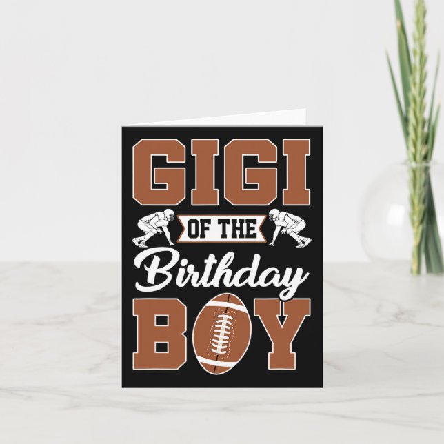 Gigi Of The Birthday Boy Football Party Family Mat Card (Front)
