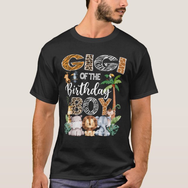 Gigi Of The Birthday Boy Safari Jungle Bday Party  T-Shirt (Front)