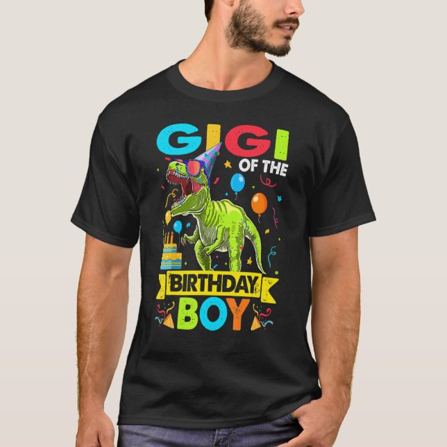 Gigi Of The Birthday Boy T Rex Dinosaur Birthday P T-Shirt (Front)