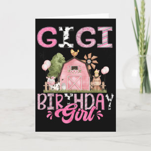 Gigi Of The Birthday Girl Cute Farm Cow Birthday G Card