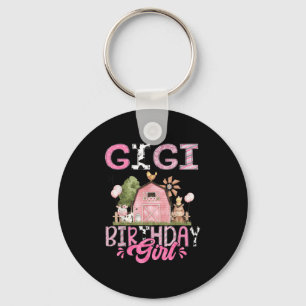 Gigi Of The Birthday Girl Cute Farm Cow Birthday G Key Ring
