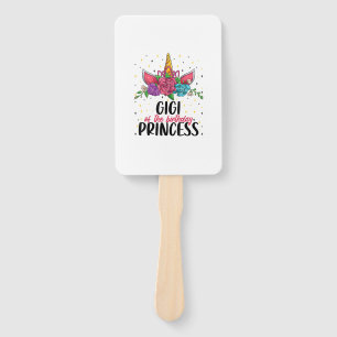 Gigi of the Birthday Girl Unicorn Bday Girl Party Hand Fan