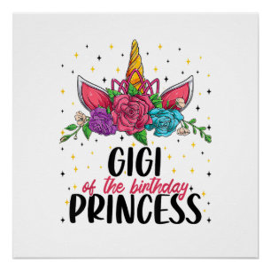 Gigi of the Birthday Girl Unicorn Bday Girl Party Poster
