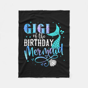 Gigi of the birthday mermaid family matching party fleece blanket